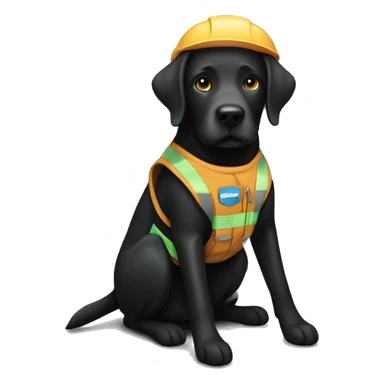 Black Labrador with service vest on sticker