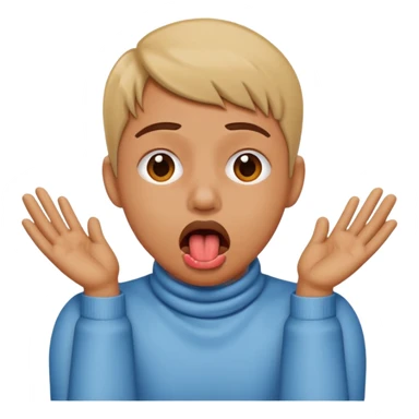 criss cross hands around throat choking self emoji tongue out sticker