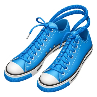 make an emoji of blue shoe laces - sticker