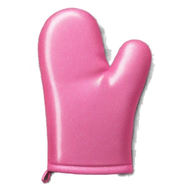 Realistic pink glitter oven mitt isolated  sticker