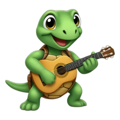 Tortue qui joue de la guitare sticker