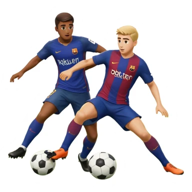 piłkarz kosi drugiego piłkarza barcelony sticker