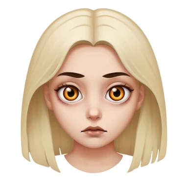 Girl with scary eyes sticker