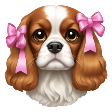 King Charles spaniel with a pink bow  sticker