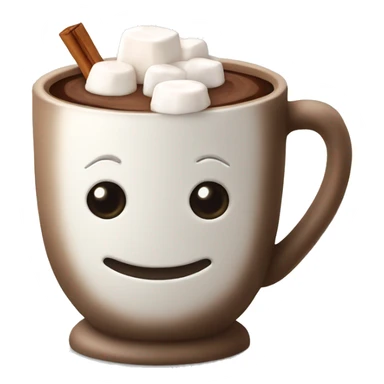 A cup of hot cocoa with marshmallow  sticker