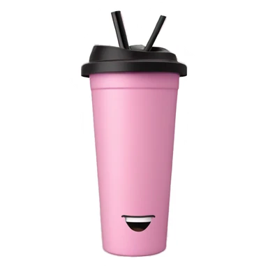 A pink Stanley tumbler with straw sticker