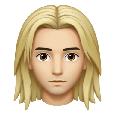 Bill Kaulitz with blonde long hair, brown eyes sticker