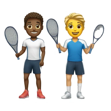 two friends playing sports sticker