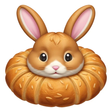 bunny inside croissant sticker