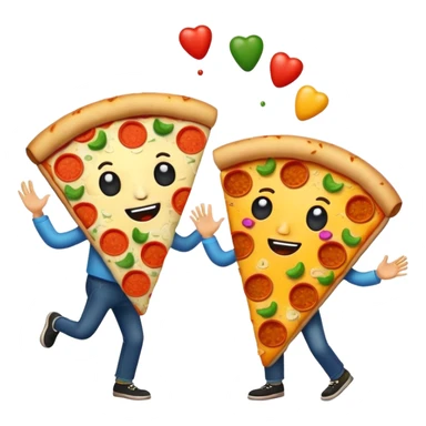 Pizza and taco dancing together sticker