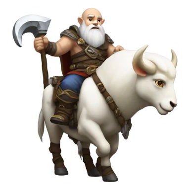Warcraft dwarf riding a white ram sticker