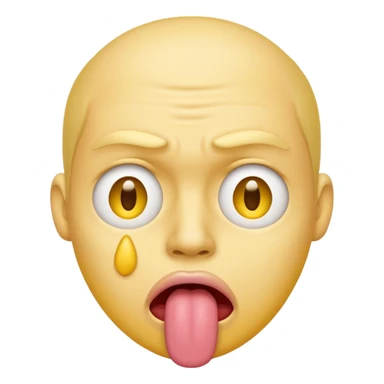 disappointed yellow face tongue sticker