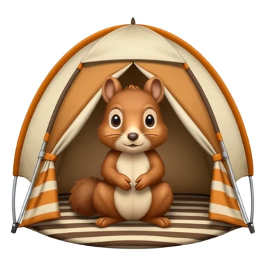 un écureuil dans une tente sticker