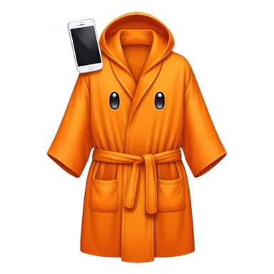 a mobile Phone covered in a orange robe sticker
