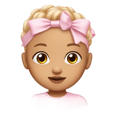 baby pink smiley little bows on head and eyelashes  sticker