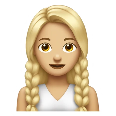 Mujer rubia con flequillo ojos marrones pensando en viajes auto tejidos ropa  sticker