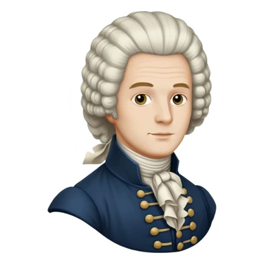 18th century colonial powdered wig sticker