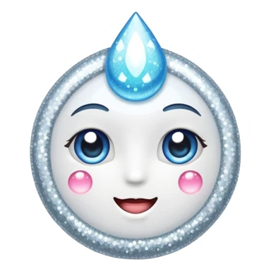 glitter white health sticker