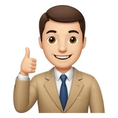 boss on a phone call, giving a thumbs up sticker