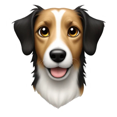 Long haired jack Russel dog, tan colour, more black  sticker