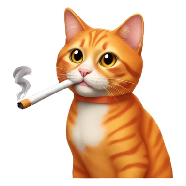 orange cat dressed in drag smoking a cigarette sticker
