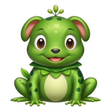 A pup with a frog costume  sticker