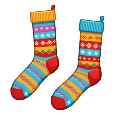 A 8-bit pixel art emoji of a pair of socks sticker