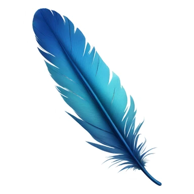 Realistic blue feather sticker