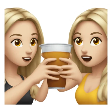 4 white girls chugging drinks sticker