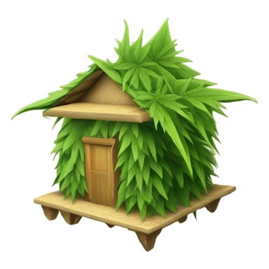 thai hut cannabis leaf roof mapbox map icon sticker