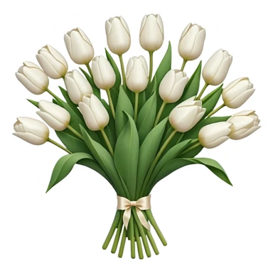 White tulips bouquet sticker