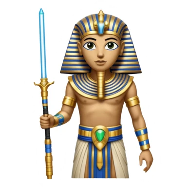 King tut with lightsabers  sticker