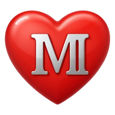 Romantic red heart with letter M sticker