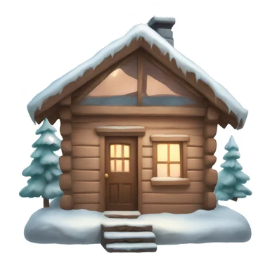 cute cozy winter cabin sticker