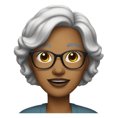 middle-aged woman with glasses and neutral colored lips sticker
