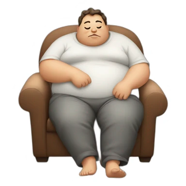 fat lazy person sticker