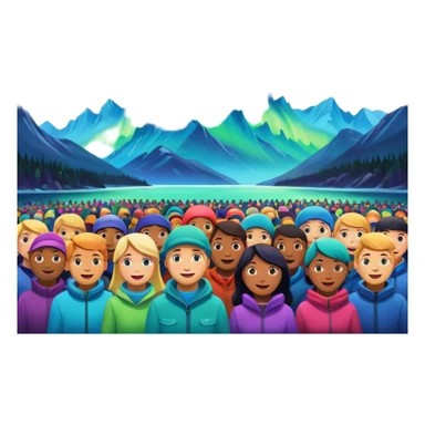 something that represents the aurora borealis lights and queer community sticker