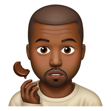 Kanye west eating the poop emoji sticker