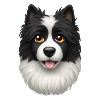 Black fluffy dog with a white stomach  sticker