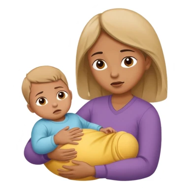 Giving birth emoji mom pushing out baby sticker