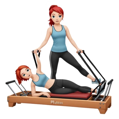 Pilates + red hair + white girl + reformer sticker