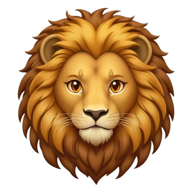 Cinematic Noble Lion Portrait Emoji, Poised and regal, with a powerful, muscular build and a majestic, tawny mane, deep-set soulful amber eyes, Simplified yet sharp and sophisticated features, highly detailed, glowing with a warm, dignified glow, high shine, intelligent and fierce, stylized with an air of wild majesty, focused and attentive, soft glowing outline, capturing the essence of a watchful and confident king, so majestic it feels as though it could roar out of the screen with effortless authority! sticker