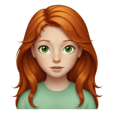 Beautiful ginger head girl with long hair and light green eyes sticker