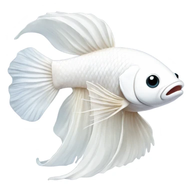 White betta fish happy sticker