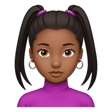 black girl with straight ponytail  sticker