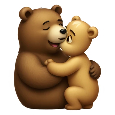 bear giving kiss sticker