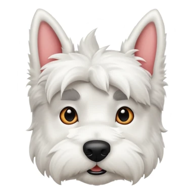 Cute white scottie dog face sticker