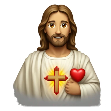 Jesus sacred heart with cross sticker