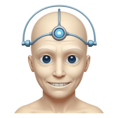 mutant test subject portrait, head and shoulders only, third eye on forehead, pale skin, creepy calm smile, lab experiment style, 3D cartoon, mobile game icon style, clean background, no text, no watermark

 sticker