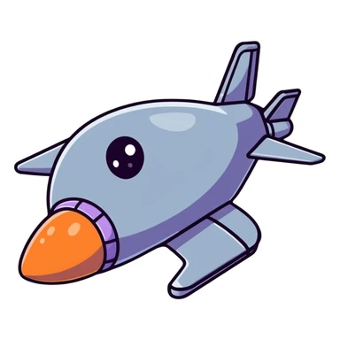 A cartoon spaceship with big sparkly kawaii eyes sticker
